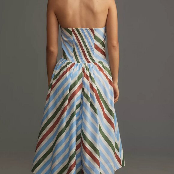 Anthropologie Maeve Halter Midi Striped Sundress Size Large - Picture 3 of 4